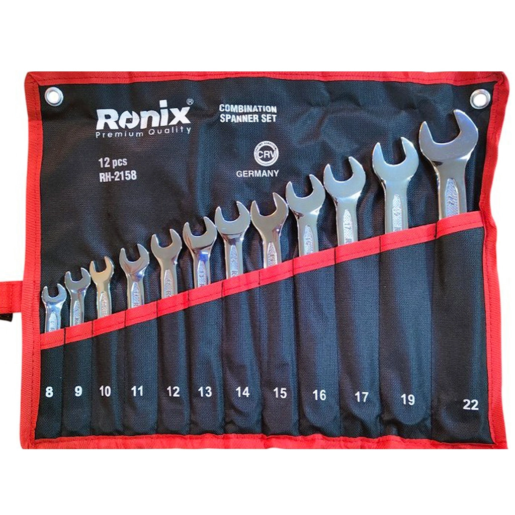 آچار سری 12عددی یکسر تخت یکسر رینگ کیفی رونیکس مدل RH-2158